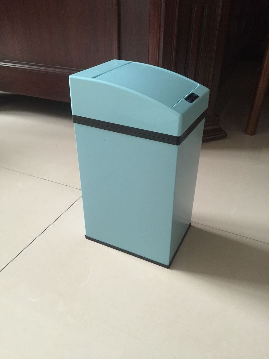 富崎7l方形天空蓝电池款 卫生间专用垃圾桶 全自动智能感应垃圾桶