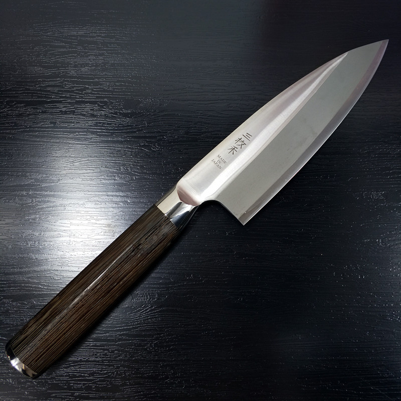 三枚禾加厚日式鱼头刀鸡翅木手柄专业杀鱼刀剖鱼刀砍鱼骨刀刺身刀
