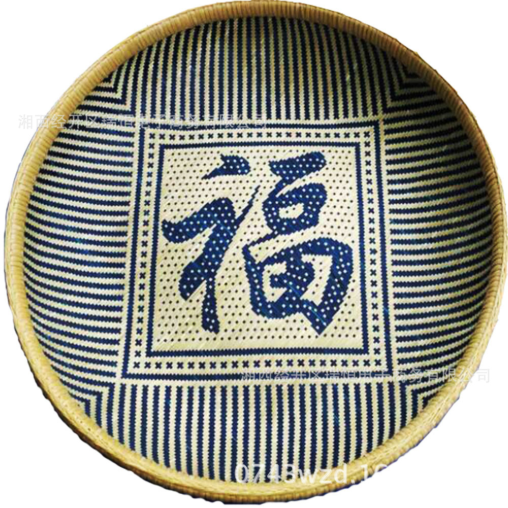 厂家一手货源精编怀旧复古簸箕 水果篮 收纳篮 可按要求编字