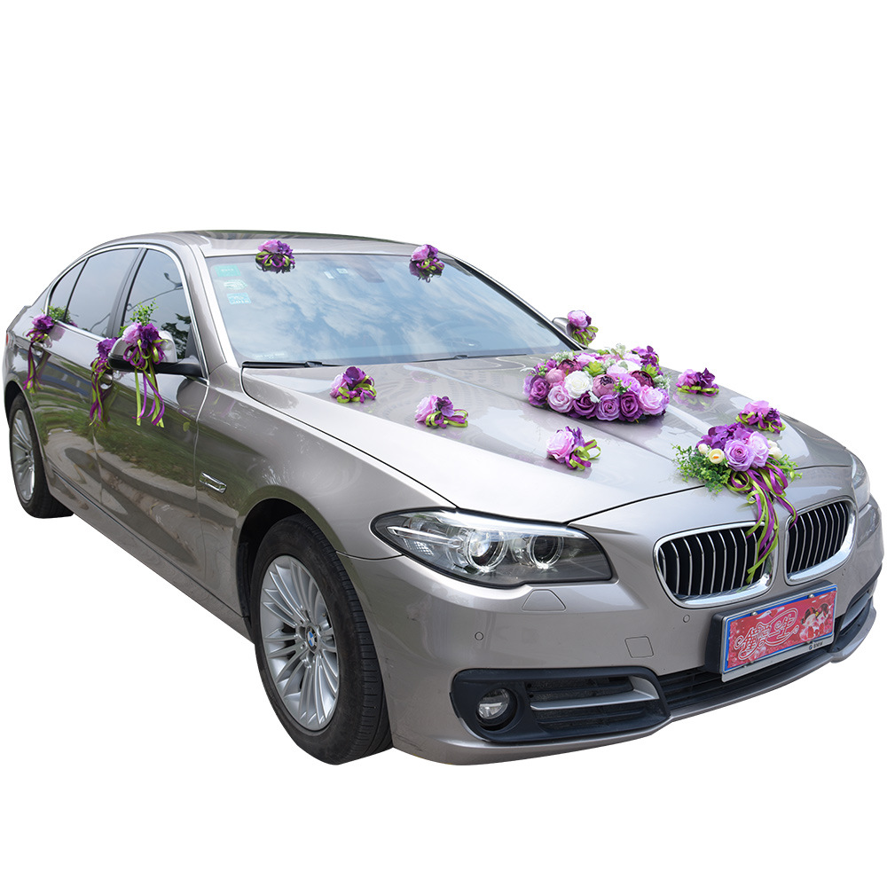结婚绢花婚庆用品花车装饰婚车装饰 婚车套装车头花婚礼车花591