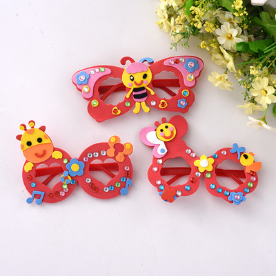 新款幼儿园手工玩具pp制作眼镜框架diy手工材料包儿童玩具眼镜