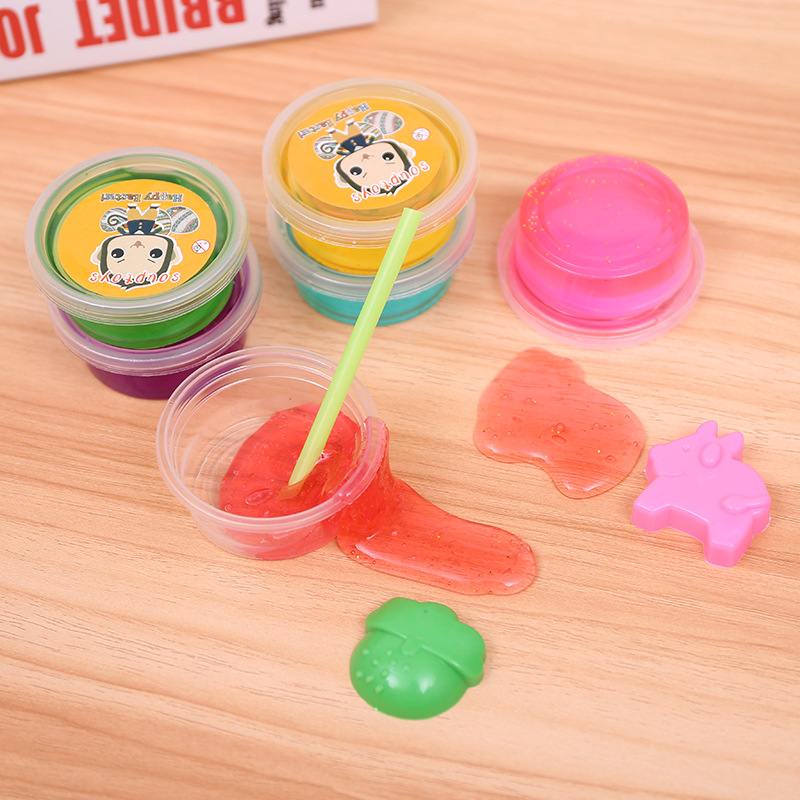 儿童5d水晶彩泥粘土超轻粘土橡皮泥创意手工diy6色水晶泥透明礼盒