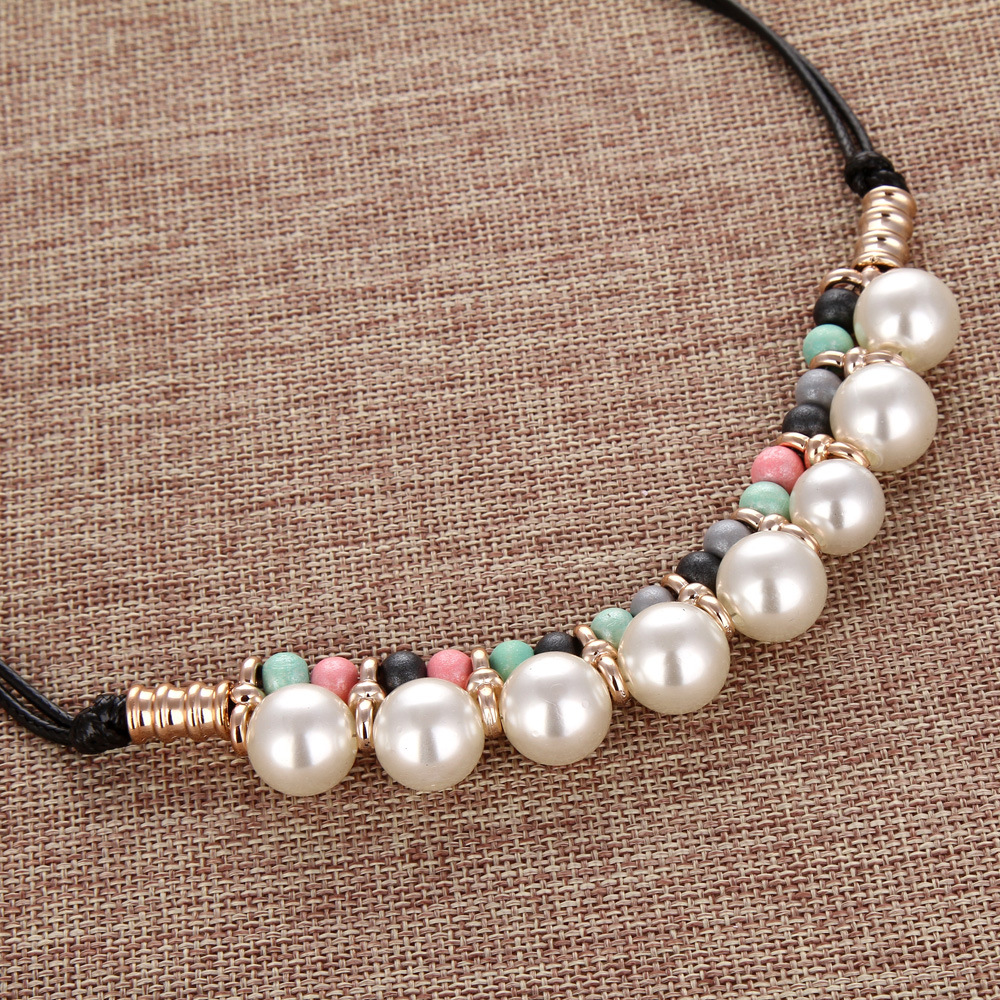 珍珠项链_外贸饰品 欧美项链女毛衣链速卖通批发义乌珍珠木珠项链