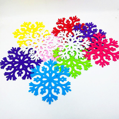 圣诞节立体雪花片diy布置装饰品不织布毛毡布直径20厘米