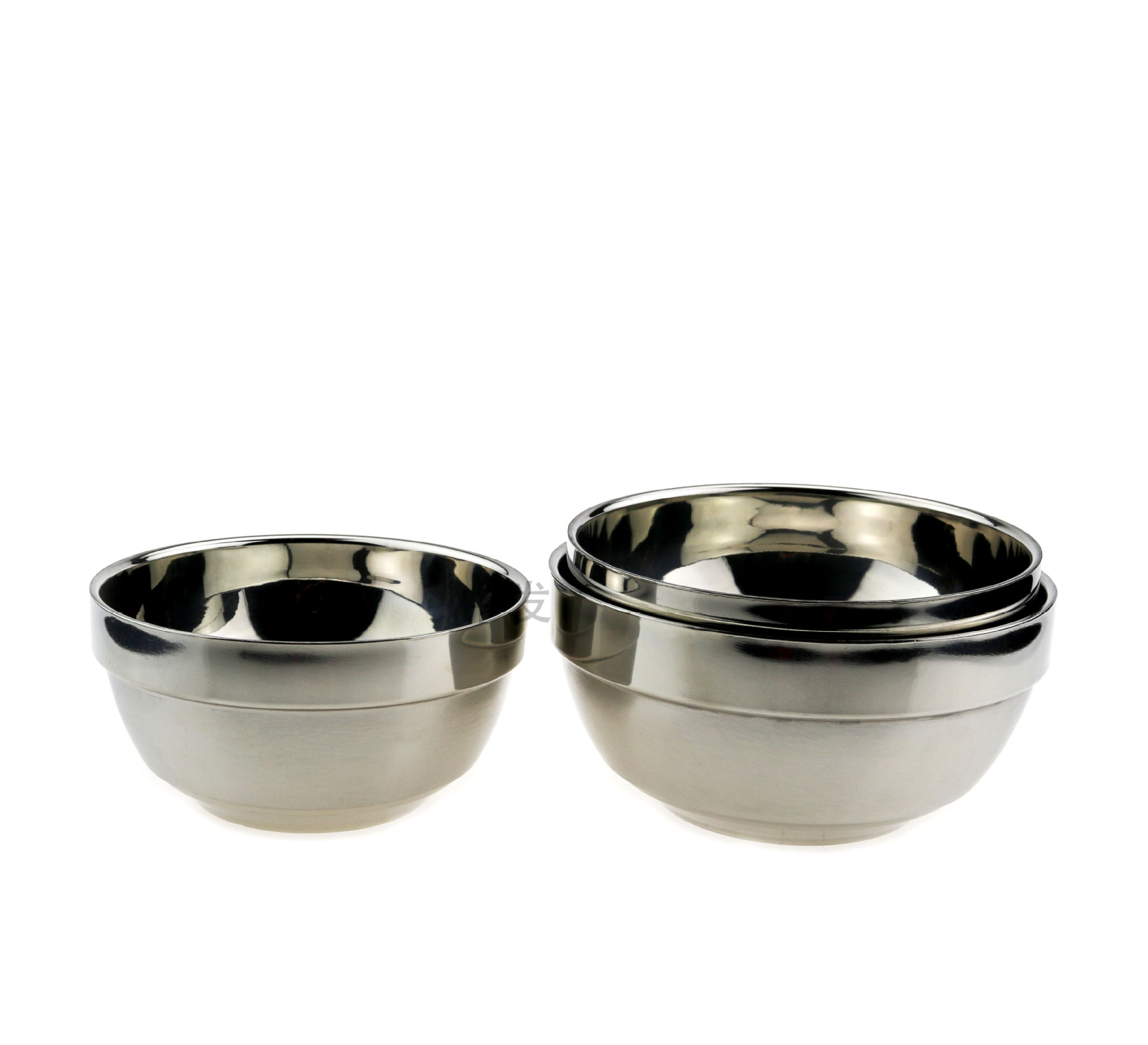 不锈钢无磁白金碗 加厚双层隔热防烫铂金碗 耐摔饭碗汤碗