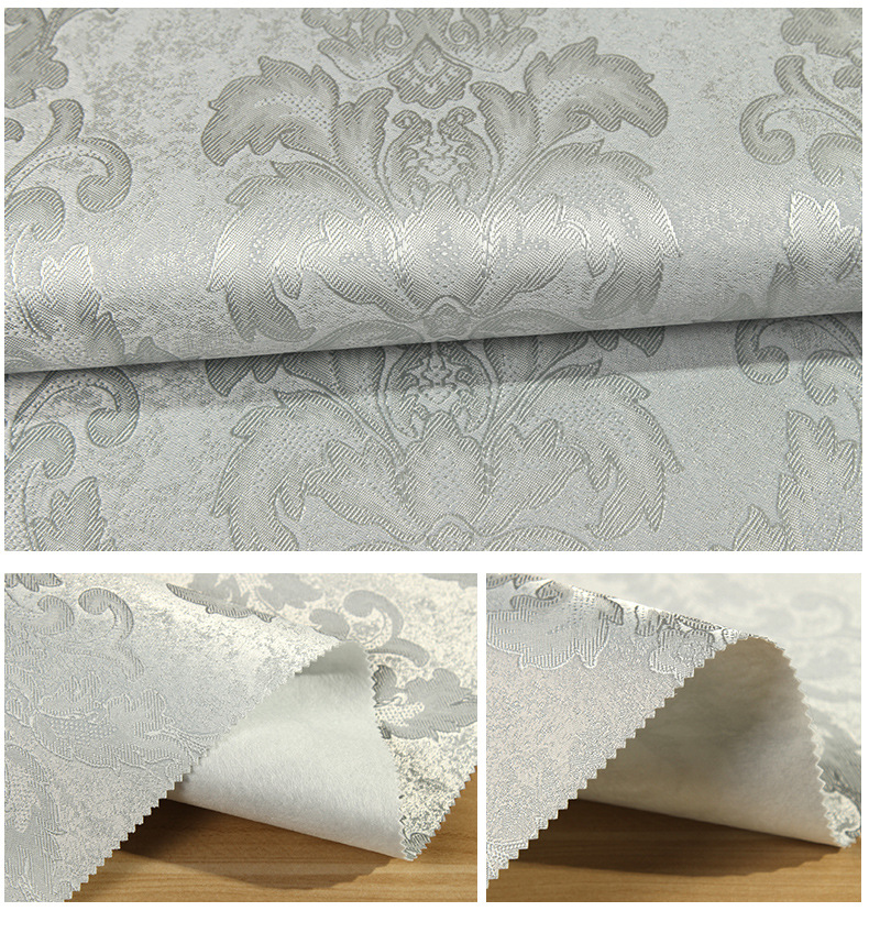 大马士革提花墙布简约欧花素色无缝墙布