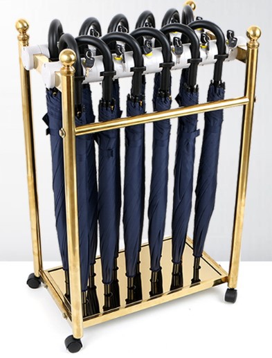 酒店雨伞架/钛金挂伞架/带锁公用雨伞架/雨伞收纳架/12孔厂家定制