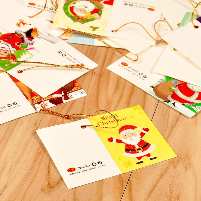 批发圣诞节赠品贺卡圣诞树装饰品吊卡许愿小卡片