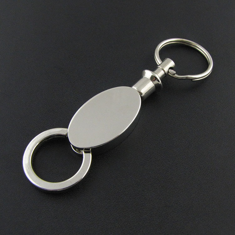 创意金属拉环钥匙扣圈 简约时尚定制logo 可以伸缩拉环促销礼品