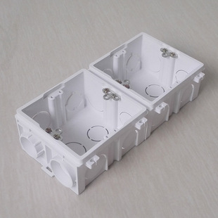 86型管扣式暗装单联底盒 特白加厚阻燃pvc塑料接线盒 8627白