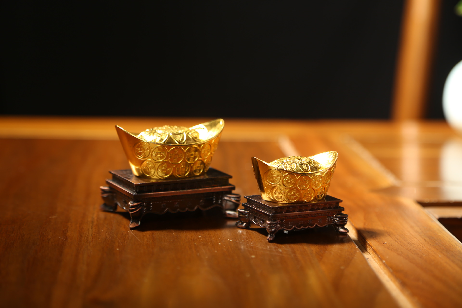 开光铜钱元带宝座摆件金元宝龙凤元宝招财聚财店铺旺财摆设