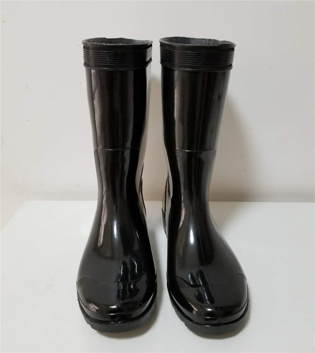 【厂家批发】强鹰803纯黑男中筒雨鞋 耐油耐酸碱pvc雨靴