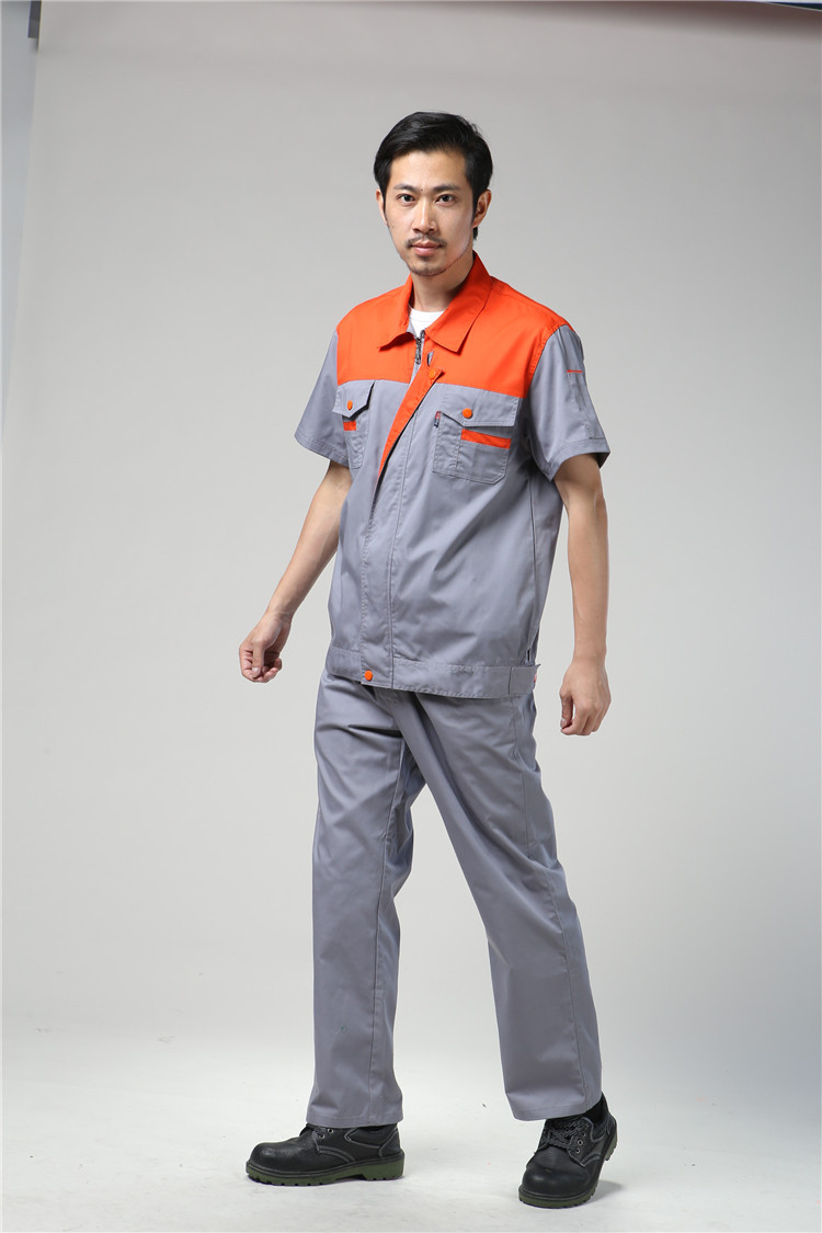 夏季短袖工作服套装男女汽修装修工服车间工人厂服半袖厂家供应