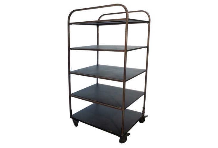 2017批发五层铁艺滑轮置物架室内鱼缸花盆书籍收纳展示架子