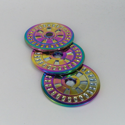 龙岗电镀厂锌合金陀螺电镀彩色真空镀五彩指尖陀螺电镀七彩电镀厂