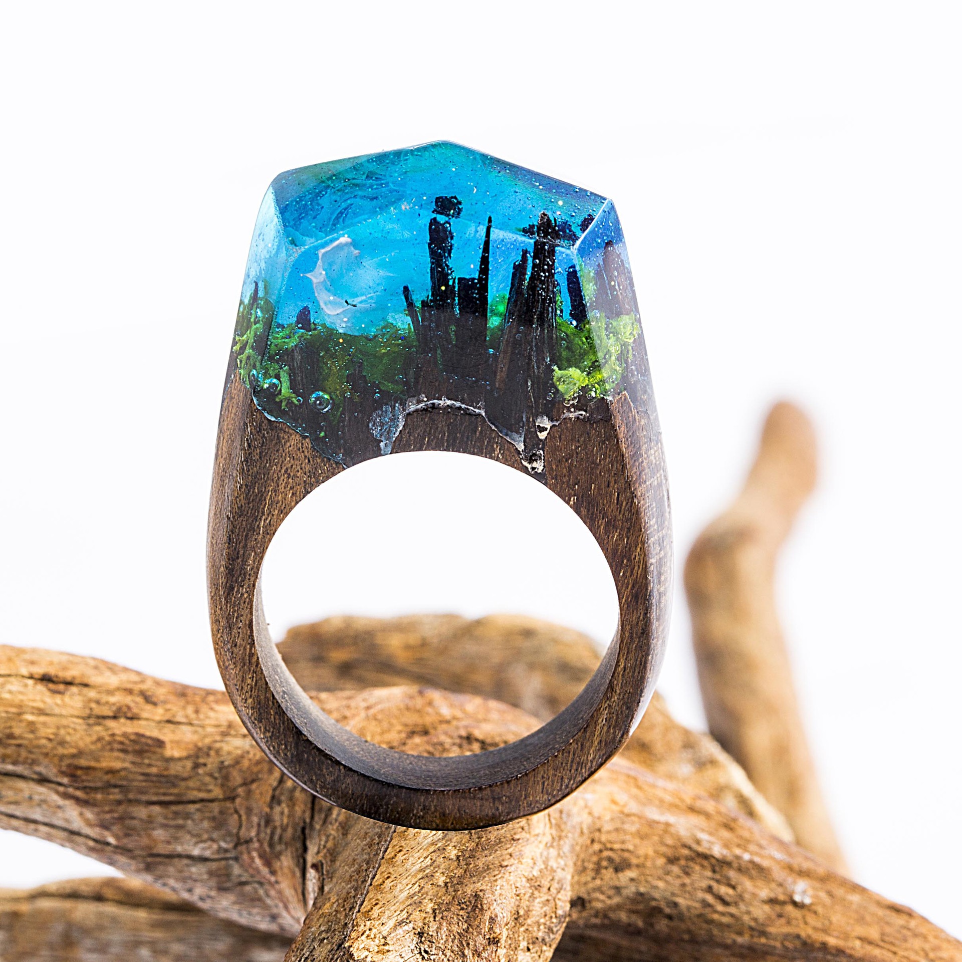 2018热卖戒指魔法森林木头戒指欧美复古大牌首饰厂家批发