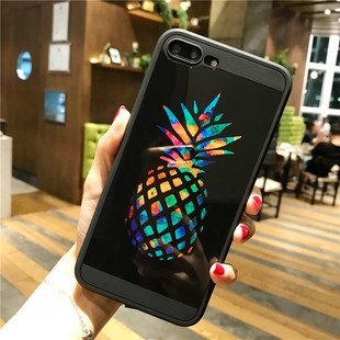 iphonex日韩潮牌亚克力镜面菠萝 苹果6/7/8手机壳抖音防摔手机套