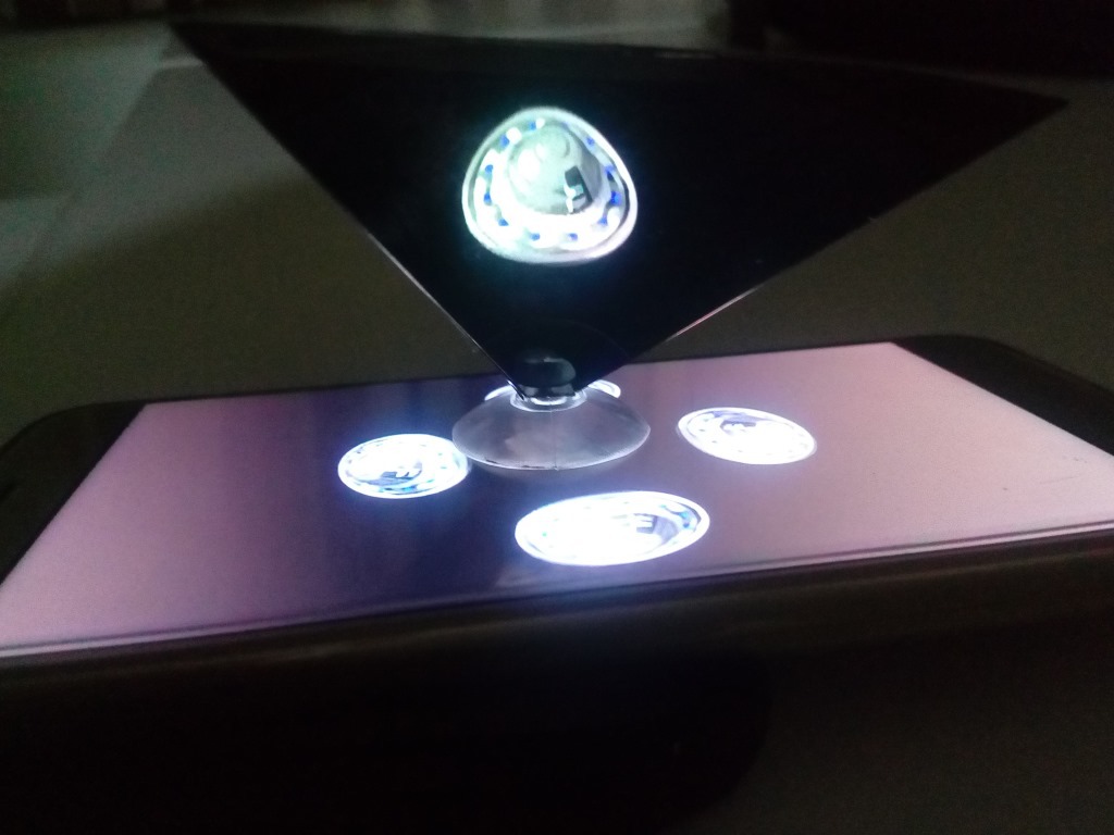 深灰色3d全息投影仪全息金字塔手机3d全息 裸眼3d (超清360度)