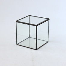 玻璃花房正方体透明盒子多肉植物养殖带门焊锡工艺品摆件16043a