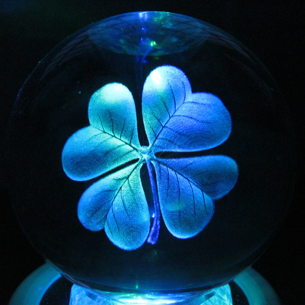 银河系蒲公英四叶草玫瑰花水晶球摆件生日礼物送朋友家居玄关酒柜