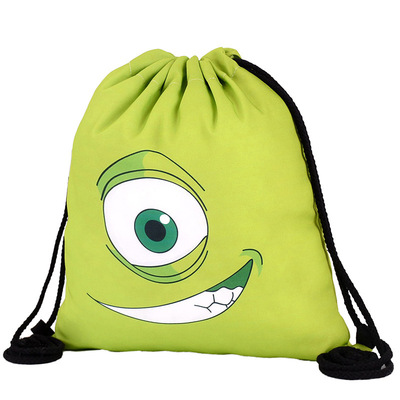 2016新款3d数码束口袋笑脸图案双肩沙滩背包emoji yellow 660