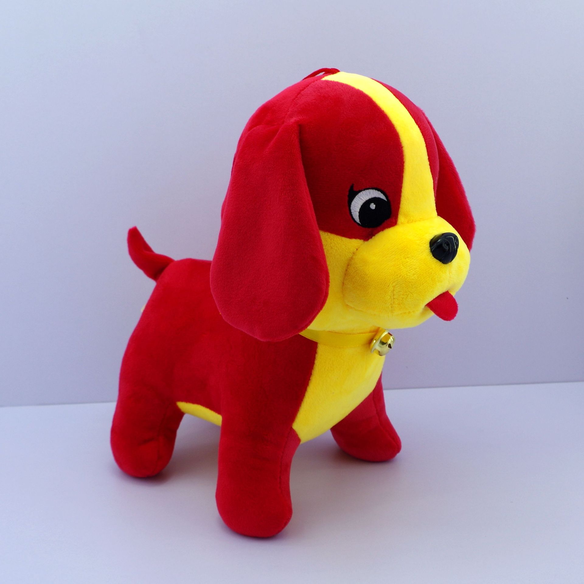 2021狗吉祥物公仔 新款旺财小狗毛绒玩具 拜年喜庆红色小狗公仔