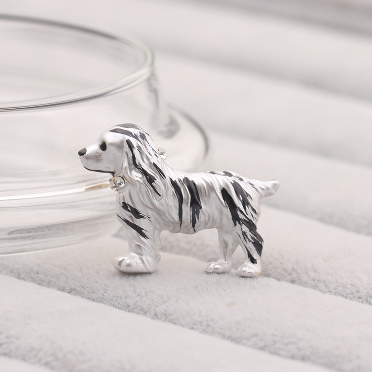 太阳云 韩版韩式可爱黑白相间长毛狗胸针牧羊犬别针男女同款胸花