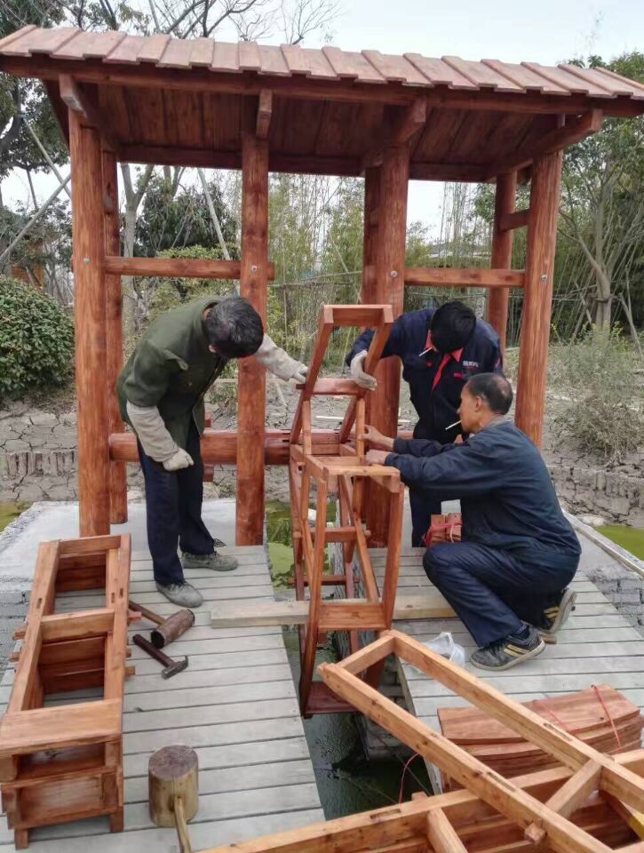 【厂家直供】纯手工景观水车 仿古水车 脚踏圆形水车