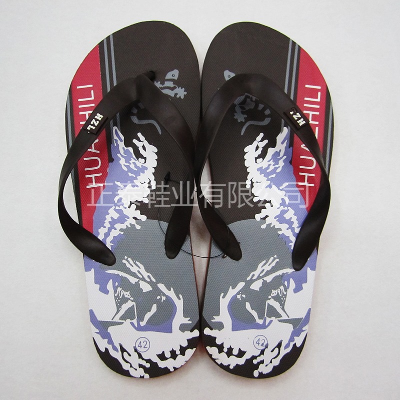 manufacturers supply foreign trade export sandals and slippers best-selling men‘s printing flip-flops