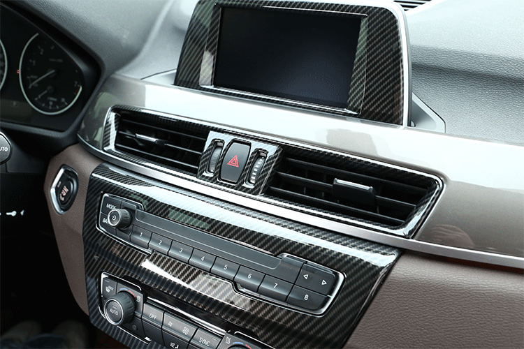 适用于16-18款宝马新x1内饰改装 碳纤纹中控改装 中控出风口保护