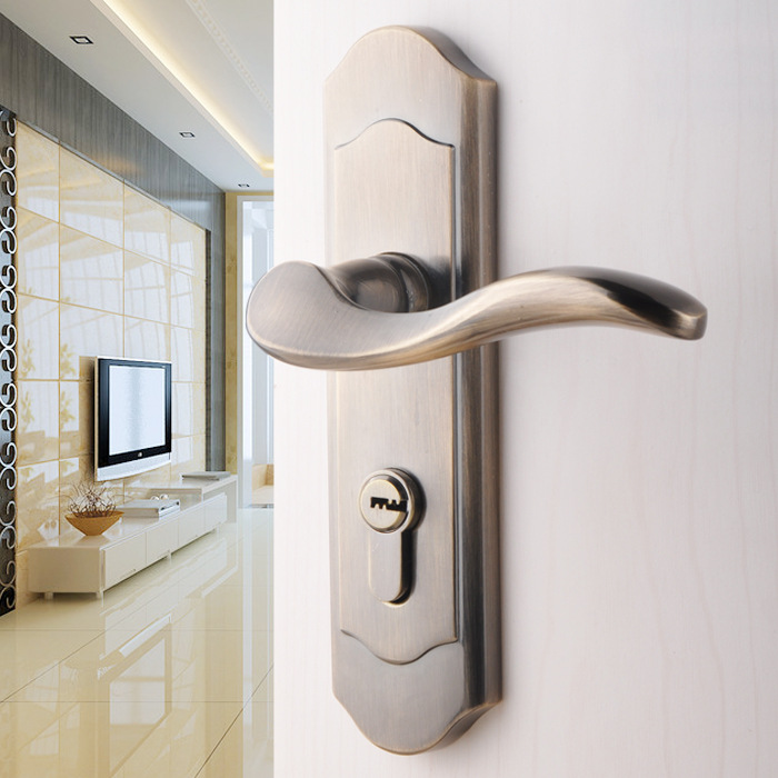 固特5020 室内门锁 家用五金 单舌/双舌 卧室新款锁具 钢色/青古