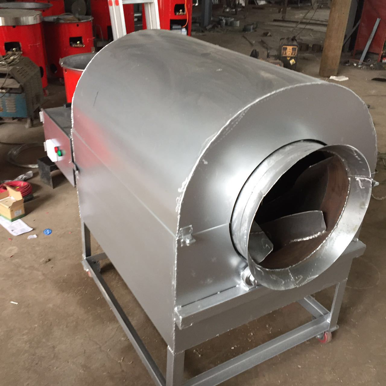 荆河华丰牌15斤燃煤燃气多功能炒货机,炒瓜子机