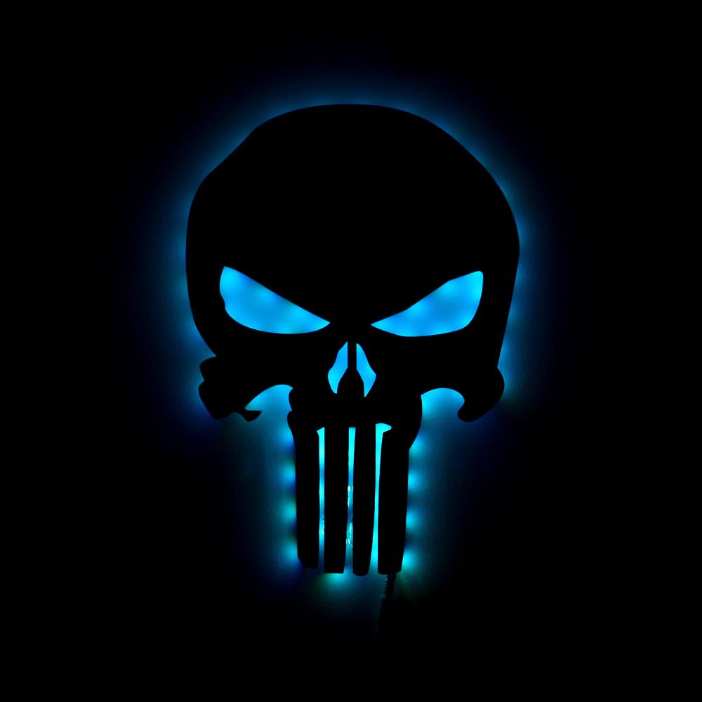 蝙蝠侠镜子灯 usb自动七彩变色遥控装饰壁小夜灯