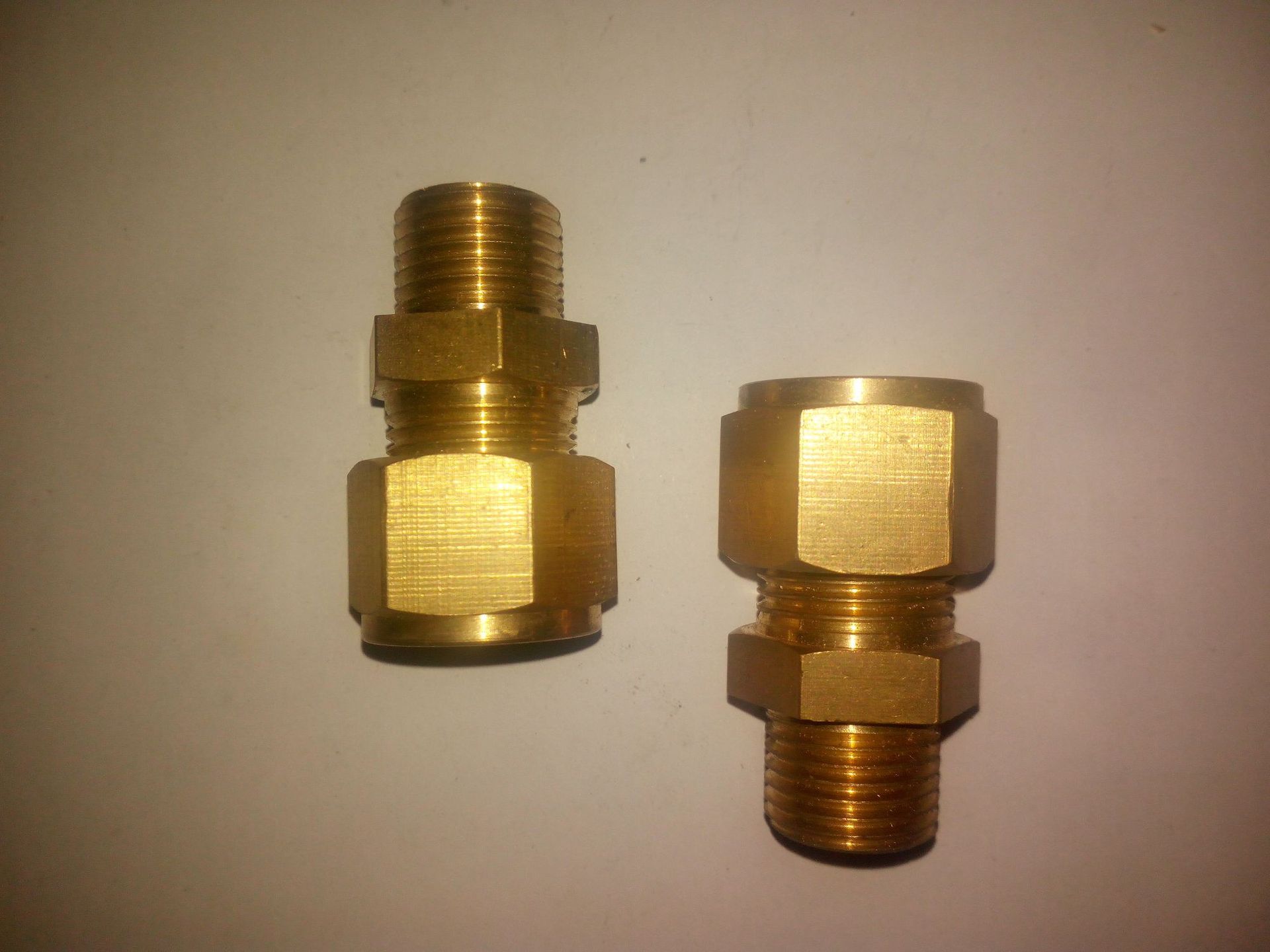 加厚铜卡套接头铜管接头高压铜管接头铜卡套端直通m14x1512