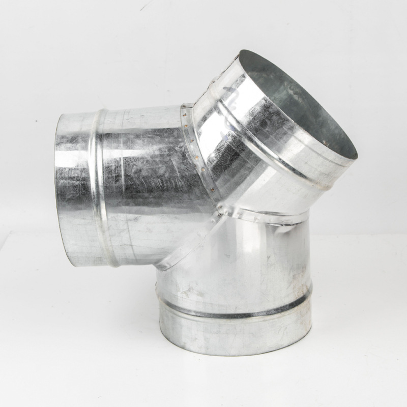 镀锌风管加工安装通风管道y型三通排气管道接头通风管配件弯头