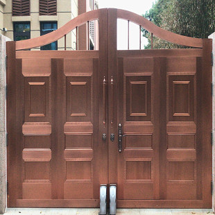 居旺阁 高档庭院铜门 花园双开纯铜门 别墅围墙纯铜大门 上门安装