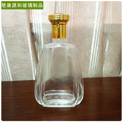 贵州工厂定制玻璃酒瓶高白料圆形酒瓶烤花白酒瓶透明酒瓶