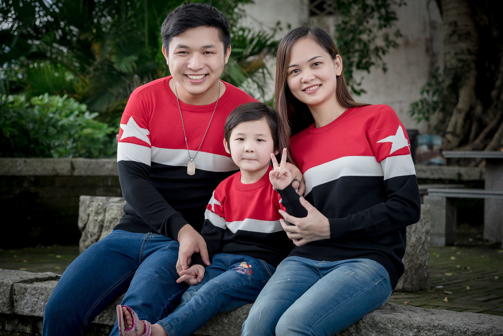 泰蝶尔17新款拼接条纹提花长袖套头毛衣家庭装亲子装厂家一件代发