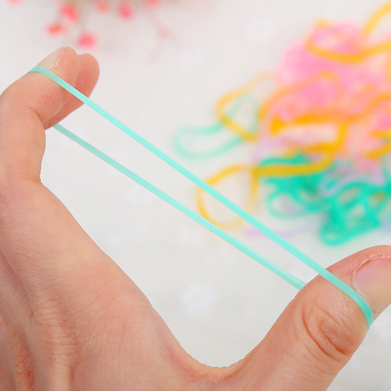 2元店热卖强拉不易断桶装小皮筋 儿童彩色皮筋发圈发饰 厂家批发