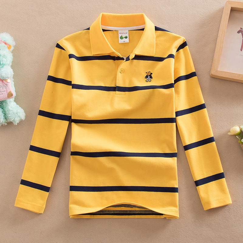 Spring and Autumn Children's Clothing Children's T-shirt Long Sleeve Polo Shirt Boy's 95 Cotton Polo Collar Pop-up Order AliExpress