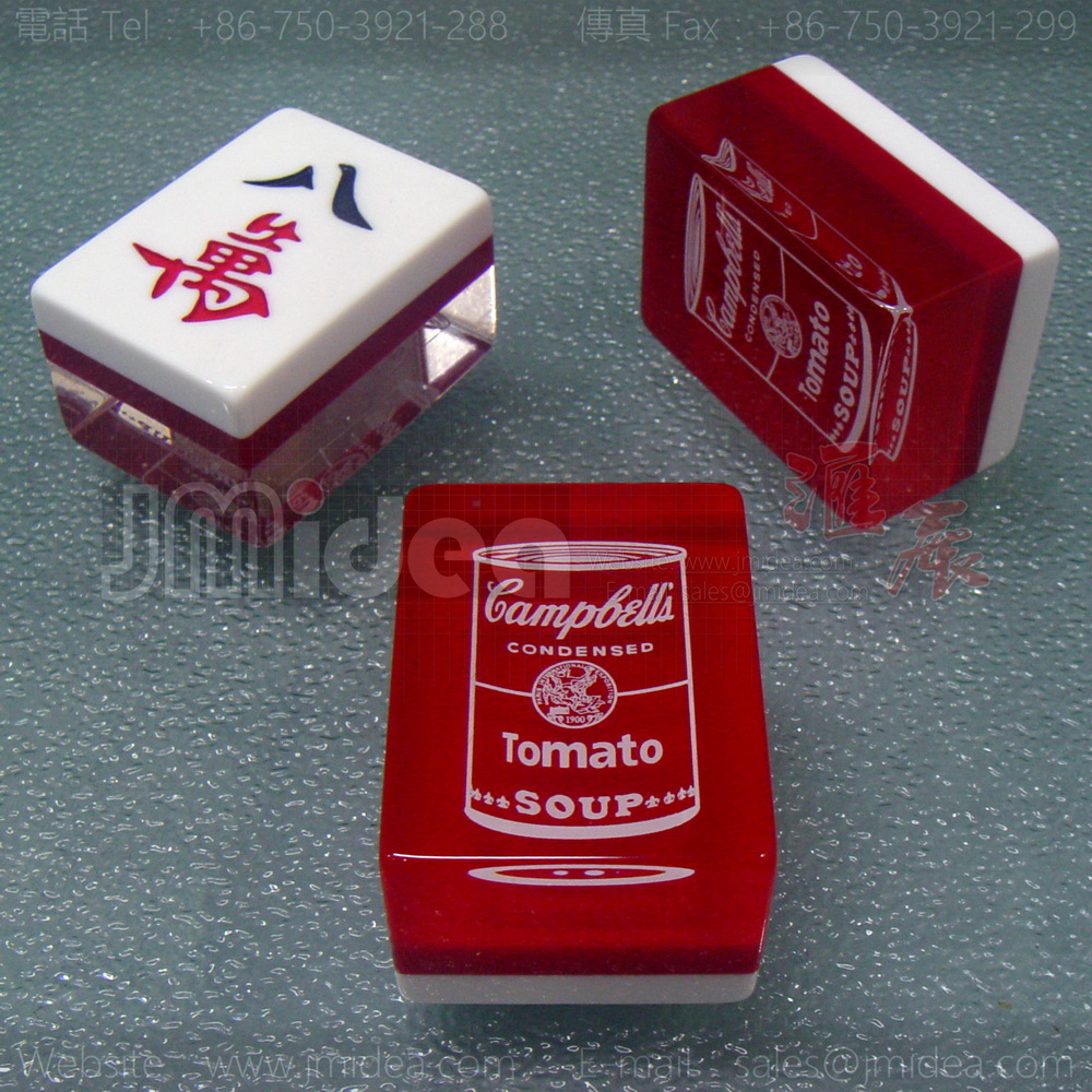 中号水晶麻将台湾麻将牌广告礼品促销商标水晶麻将手洗麻将牌