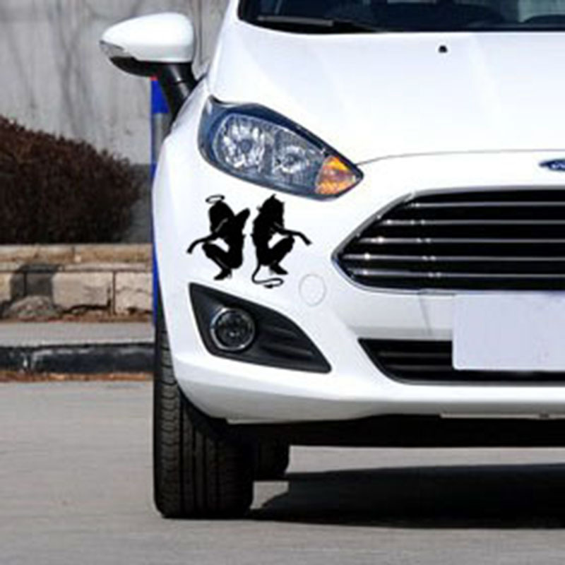 速卖通反光天使与恶魔车贴 美女性感车贴纸 汽车美女天使摩托车贴