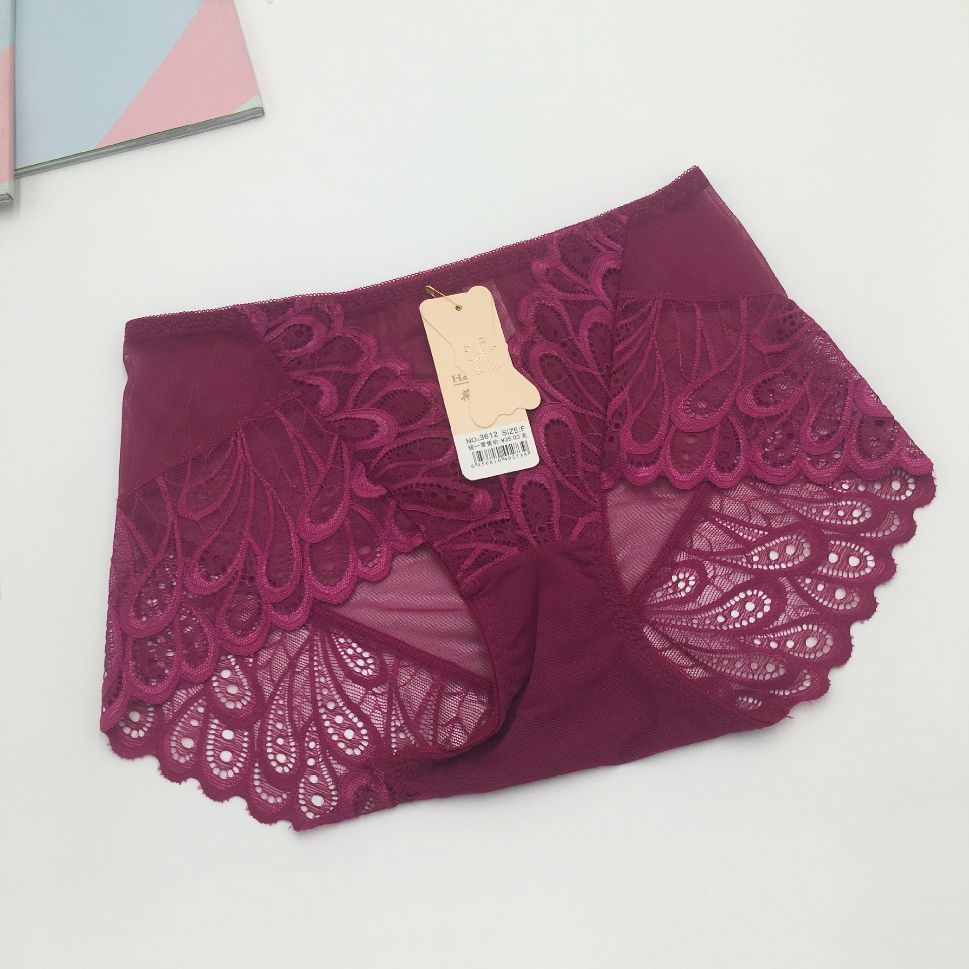 加大女士内裤 内裤性感蕾丝女士无痕内裤 中腰蕾丝女内裤
