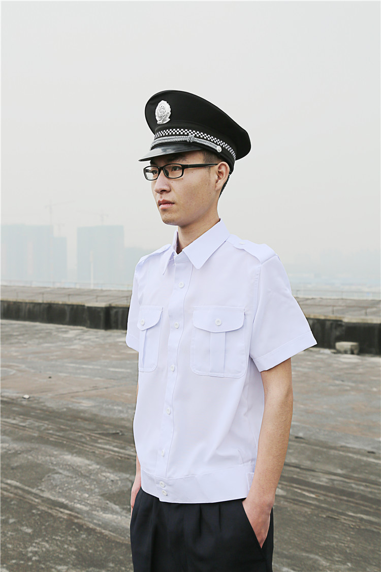 夏季保安员工作服 短袖衬衫 白衬衣酒店物业门卫白色保安服批发
