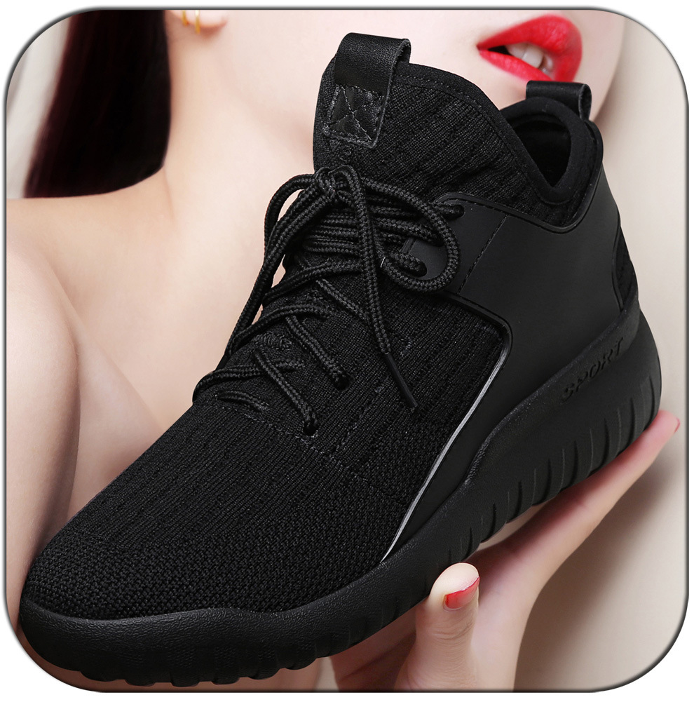 韩版平底黑色运动鞋2017新款加绒棉鞋秋冬女鞋百搭休闲跑步旅游鞋