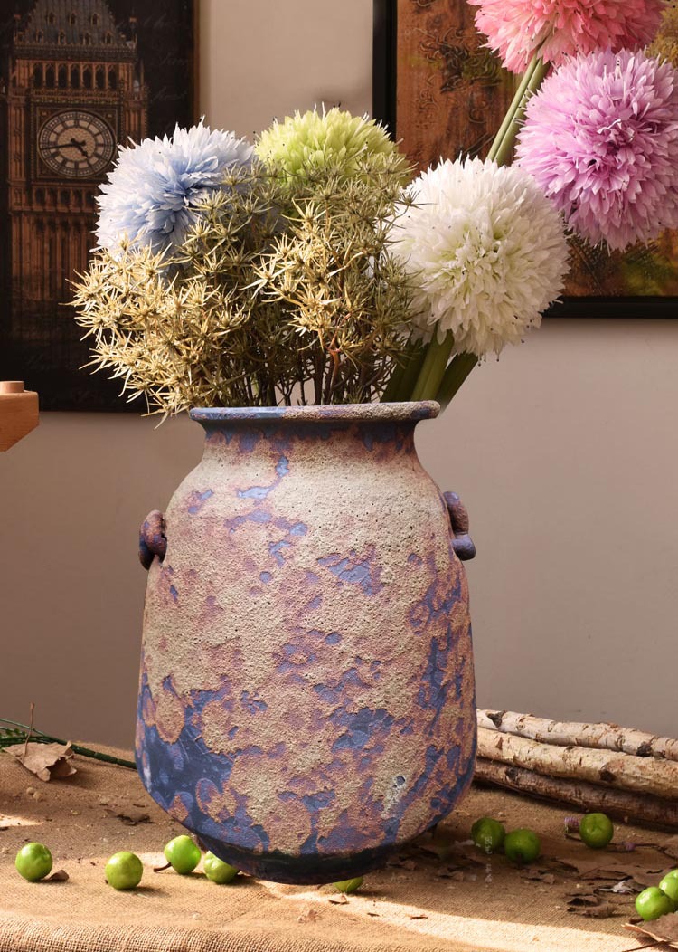 手工粗陶大陶罐坛子复古花器 插花花瓶景德镇陶瓷陶艺装饰摆件