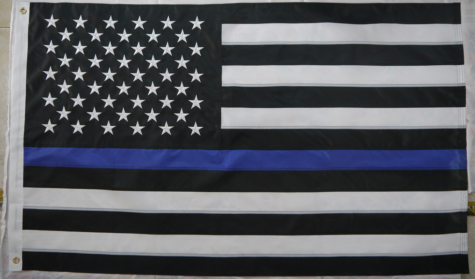 大量批发各国绣花旗 尼龙黑白蓝条星星刺绣美国旗来图定制