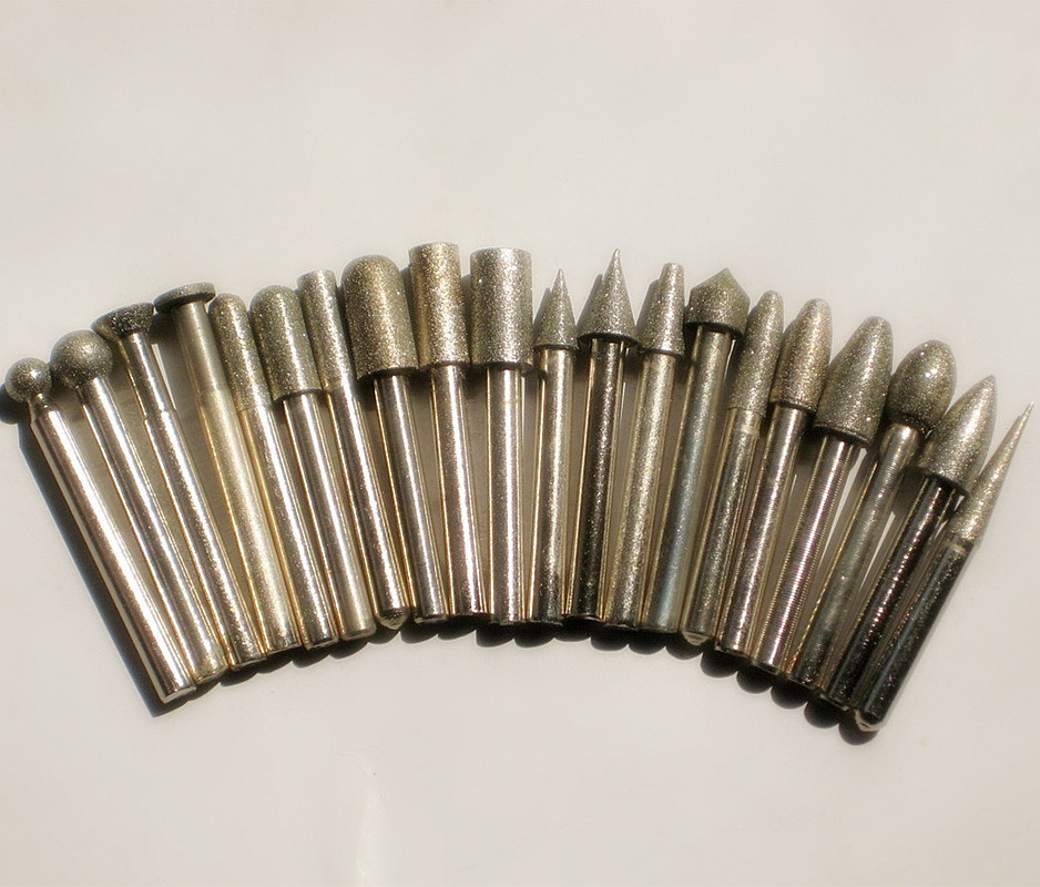 金刚石磨头电磨机磨头石头玉石雕刻打磨头圆柱型6mm金刚砂磨头