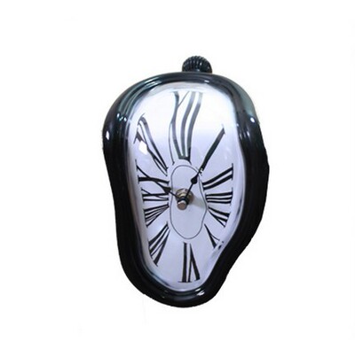 melting clock桌角扭曲时钟融化钟表 创意座式扭曲钟数字时钟表