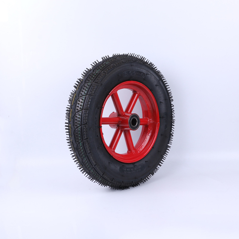 长期供应300-8充气轮手推车老虎车轮子14寸橡胶充气轮静音轮
